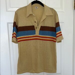 Tan and Brown Casual Polo Shirt